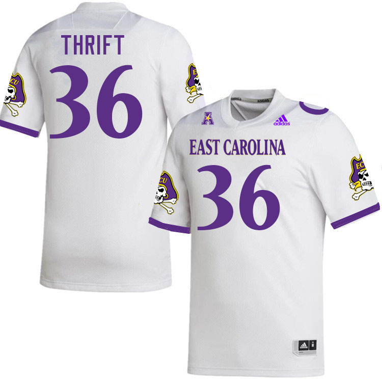 Roger Thrift ECU Jersey,East Carolina Pirates #36 Roger Thrift Jersey Youth College-White